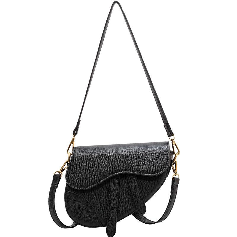 Retro Women's Bag 2024 New Fashion Spring/Summer Women's Bag Textured Shoulder Bag Versatile Crossbody Bag Saddle Bag