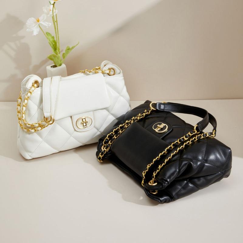 Diamond Style Tote Bag Women's 2024 New High-Grade Chain Shoulder Large Capacity Versatile Crossbody Commuter