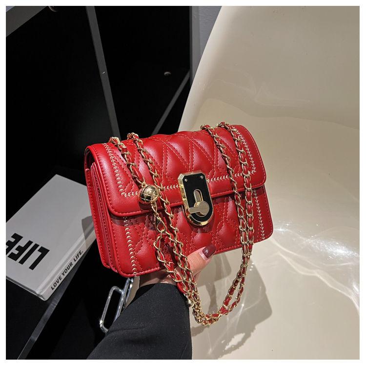 Advanced fashion women's bag 2024 new fashion diamond chain bag temperament messenger bag elegant shoulder bag adjustable chain bag