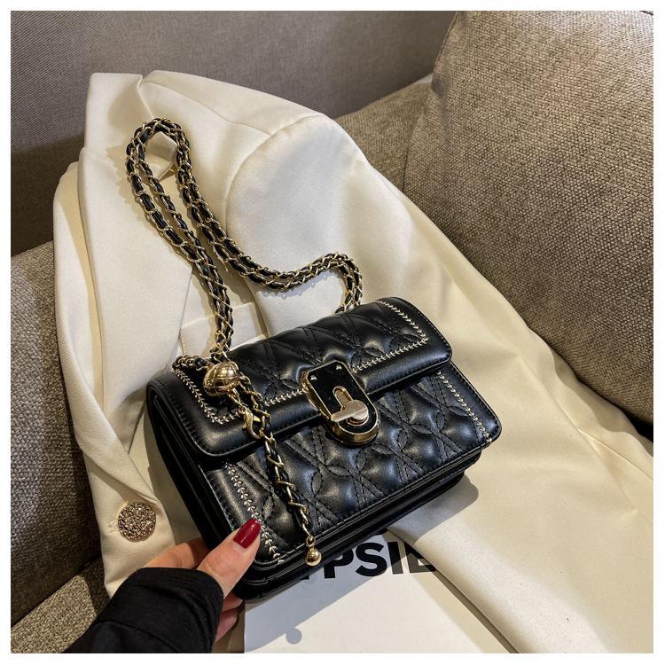 Advanced fashion women's bag 2024 new fashion diamond chain bag temperament messenger bag elegant shoulder bag adjustable chain bag