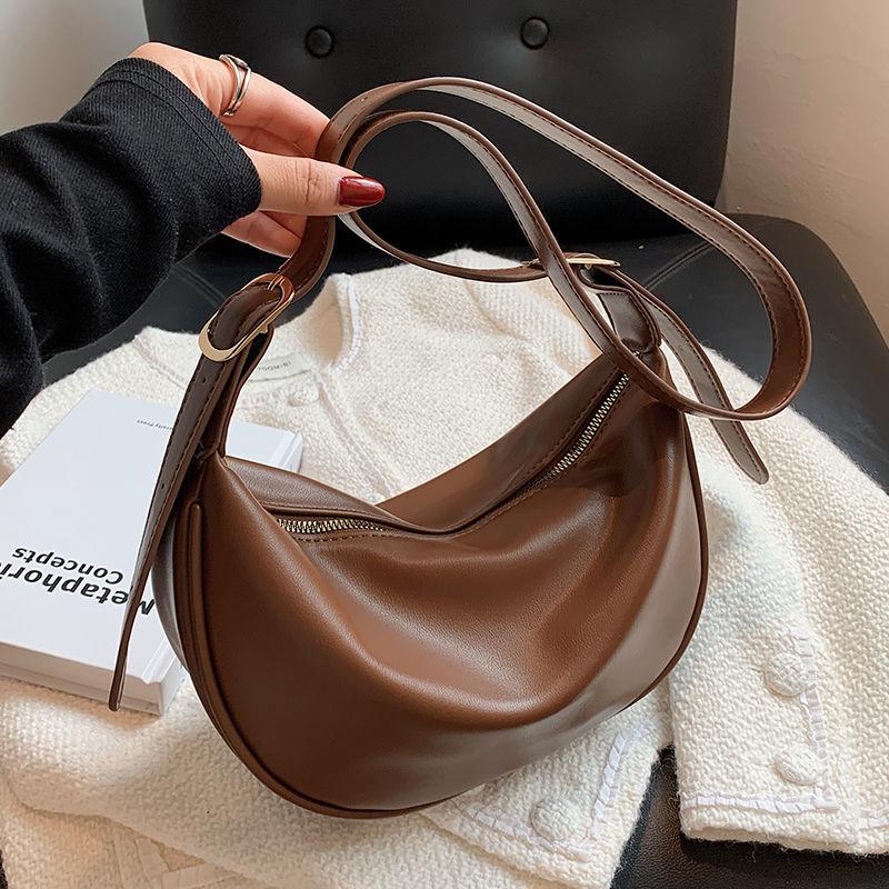 Retro PU diagonal bag women's large-capacity shoulder bag 2024 new high-quality autumn and winter single-shoulder messenger bag high-quality PU dumpling bag