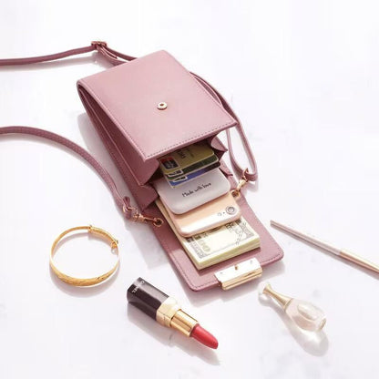 2024 Summer New Mobile Phone Bag Fresh and Cute Crossbody Bag Mini Exquisite Shoulder Bag Solid Color Vertical Zero Wallet Multiple Colors Can Be Paired Randomly