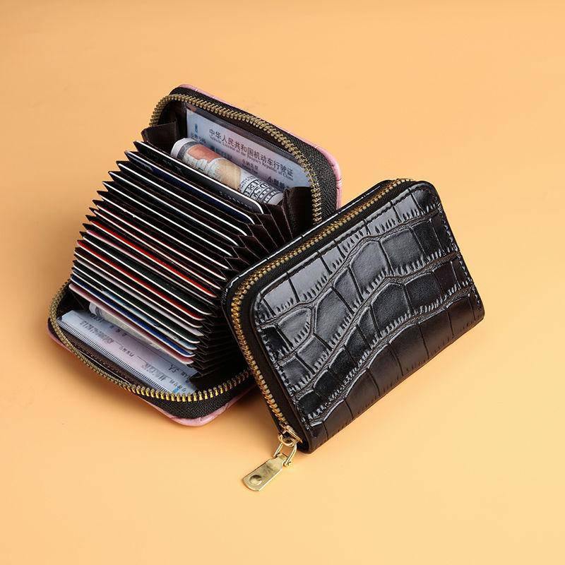 Card Holder Large Capacity Multiple Card Slots Driver's License Clip Set Women's Small Crocodile Pattern Simple Coin Purse