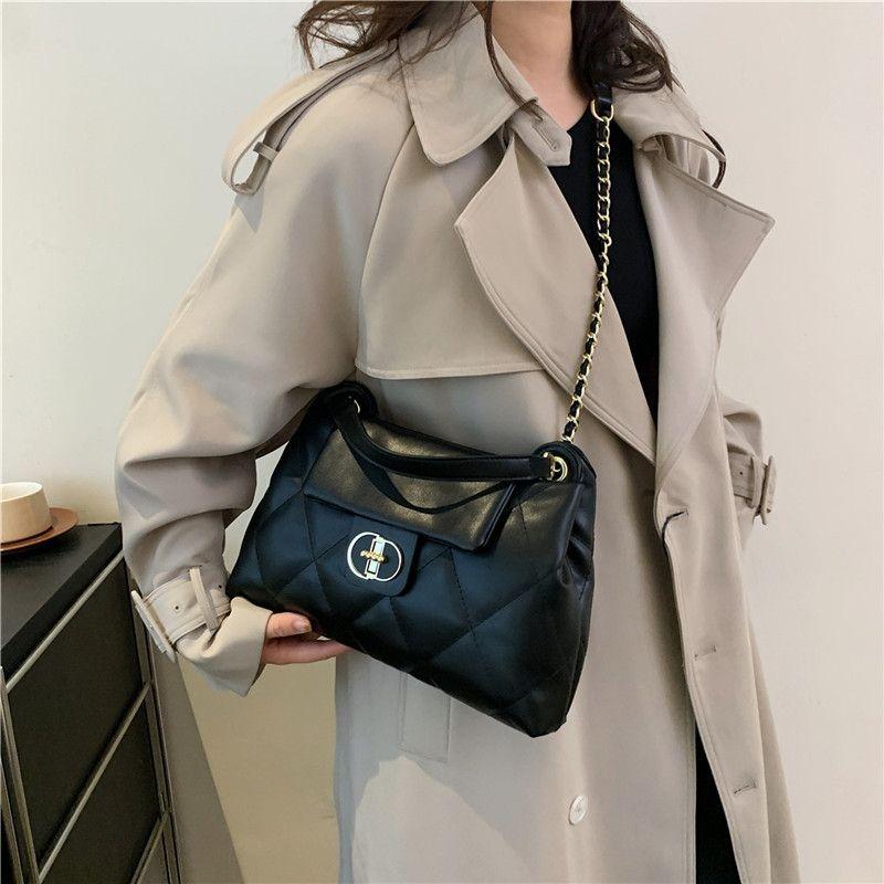 Diamond Style Tote Bag Women's 2024 New High-Grade Chain Shoulder Large Capacity Versatile Crossbody Commuter