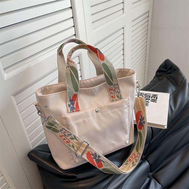 Canvas Bag Tote Bag Female 2024 New Fashion Simple Large Capacity Shoulder Bag Student Class Bag Crossbody Bag