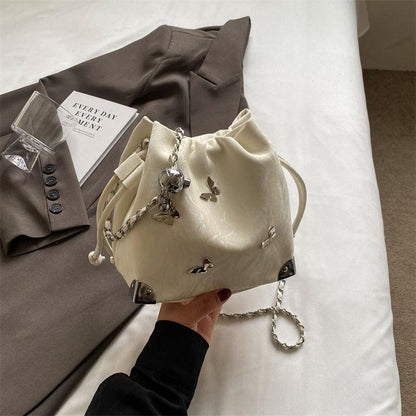 Summer Niche Super Popular Bag Female 2024 New Fashion Popular All-Match Shoulder Bag Chain Cross Body Bucket Bag