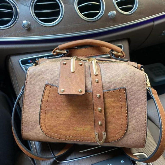 Retro Motorcycle Bag Pillow Bag 2024 Spring and Summer New Women's Bag Contrast Color Small Bag Shopping Shoulder Messenger Bag