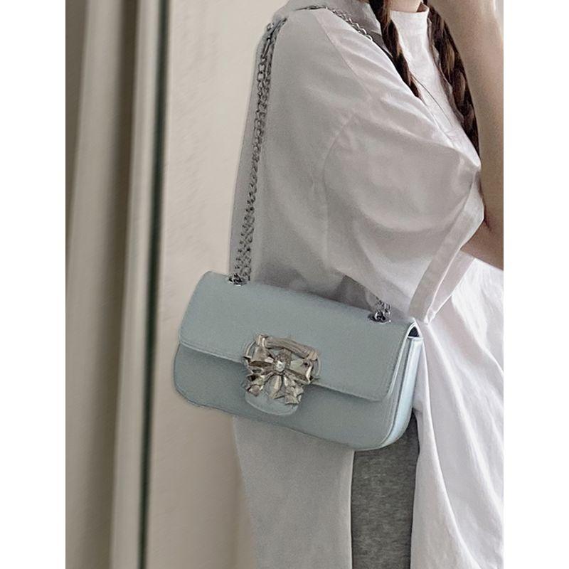 Textured Underarm Bag for Women 2024 New Fashion Summer Chain Small Square Bag Versatile INS One Shoulder Crossbody Bag Temperament Women's Crossbody Bag Advanced Women's Chain Bag