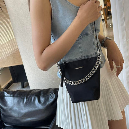 Nylon Simple Crossbody Bag Women's 2024 New Good-looking French Fashion All-Match Chain Shoulder Bag female