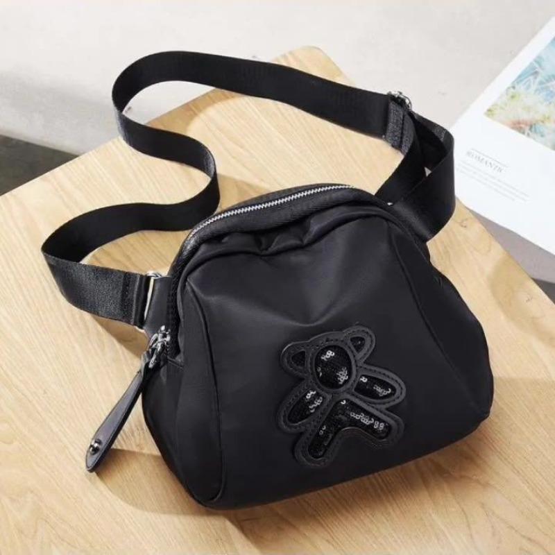 Women's Messenger Bag Fashionable All-Match Bear Shell Bag High Quality Backpack Casual Canvas Bag Women's Same Style Internet Celebrity Same Style