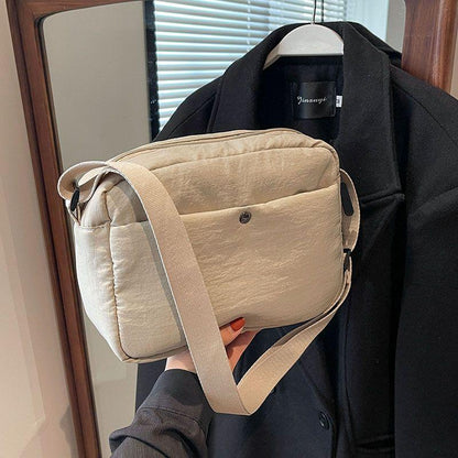 High-Grade Solid Color Bag Women's 2024 New Minority Fashion Shoulder Bag Men's Crossbody All-Matching Hand Bag