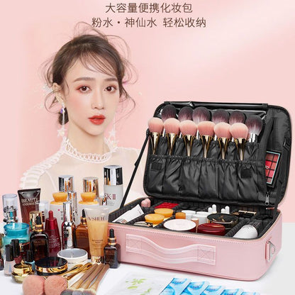 Portable Pink Girly Heart Makeup Bag Female Portable Travel Cosmetics Storage Bag Ins Style Super Popular Professional