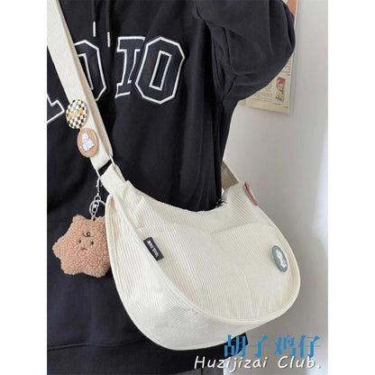 Corduroy Idle Style All-Match Japanese Style Artistic Shoulder Crossbody Casual Korean Style Women's Simple Dumpling Bag