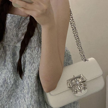 Textured Underarm Bag for Women 2024 New Fashion Summer Chain Small Square Bag Versatile INS One Shoulder Crossbody Bag Temperament Women's Crossbody Bag Advanced Women's Chain Bag