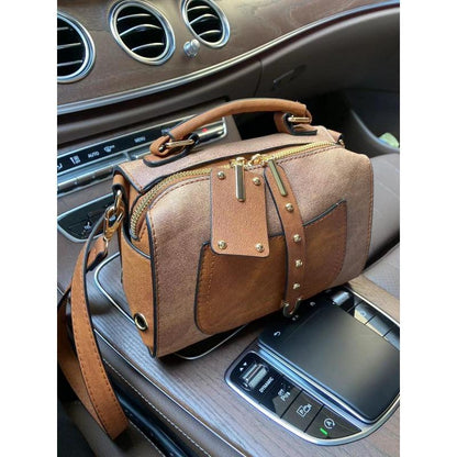 Retro Motorcycle Bag Pillow Bag 2024 Spring and Summer New Women's Bag Contrast Color Small Bag Shopping Shoulder Messenger Bag