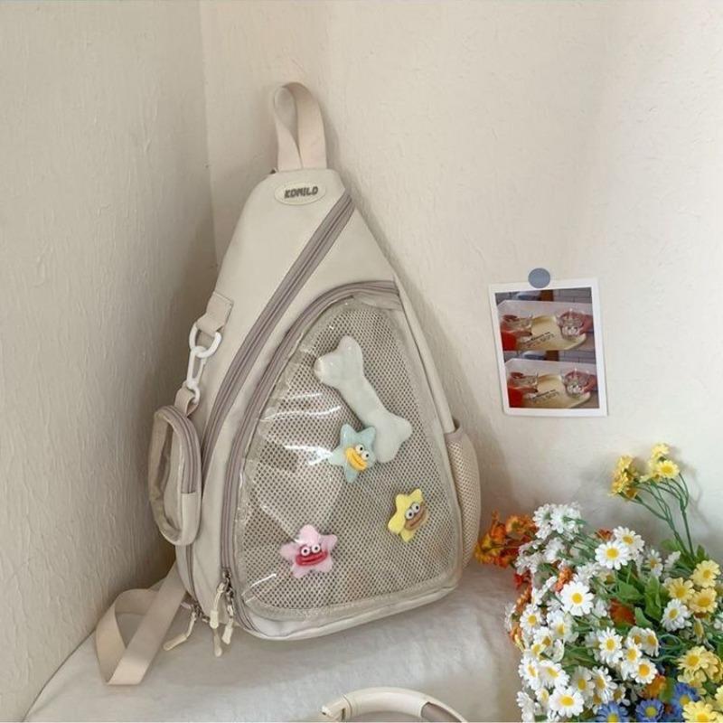 2024 New Casual Sports One-Shoulder Girl Male Fashion Brand Cute Large-Capacity Crossbody Bag Girl Chest Bag Harajuku Travel Bag