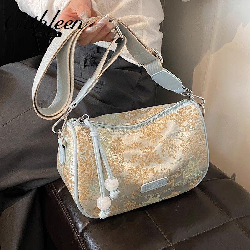 New Chinese Style Bag for Women New All-Matching Crossbody Cloth Bag Design Sense Niche Ladies Pillow Bag female