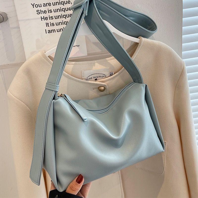 Simple Shoulder Bag Wide Shoulder Strap Messenger Bag Versatile 2024 New Fashion Summer High Sense Bag for Women