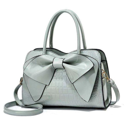 Women's Bag 2024 Autumn New Crossbody Bag Fashion Crocodile Bow Knot Handbag Simple and Trendy Mom's Bag