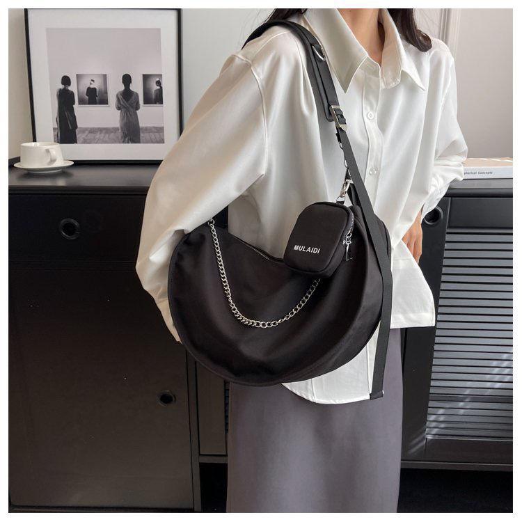 Large Capacity Bag for Women Spring and Summer All-Match 2024 New Shoulder Messenger Bag Texture Popular Ladies Niche Dumpling Bag