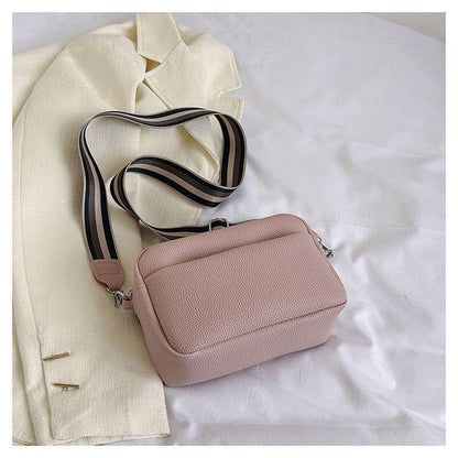 Camera Bag Good-looking Lychee Pattern Popular Crossbody Small Square Bag 2024 New Wide Shoulder Strap All-Match Casual Shoulder Bag