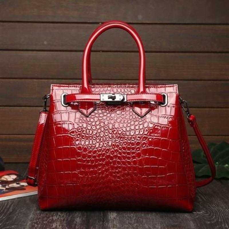 Alligator Print Handbag Women's 2024 New Temperament Wild Large Capacity Shoulder Bag European and American Fashion Trendy Women's Bag