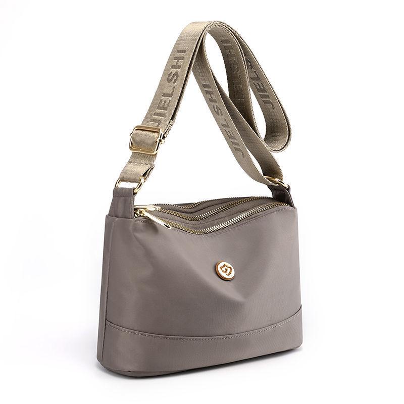 Women's Fashion Bag 2024 Spring and Summer New with Leather Messenger Bag Shoulder Bag Multi-Layer Women's Bags Waterproof Cloth Bag