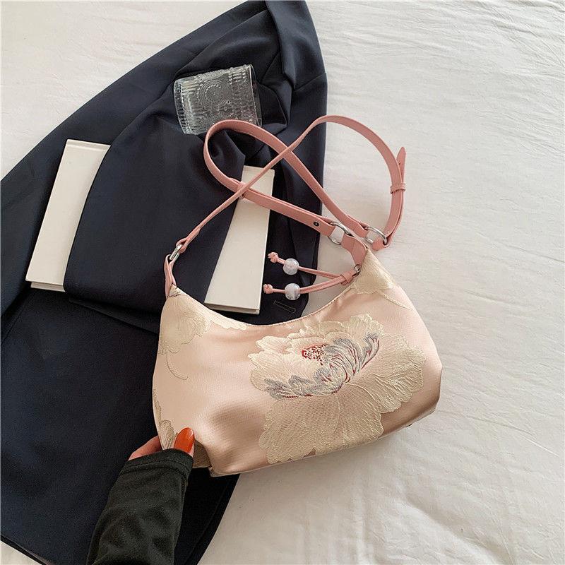 Small New Chinese Style Bag for Women 2024 New Popular Western Style All-Matching Crossbody Bag Han Chinese Clothing Shoulder Underarm Bag