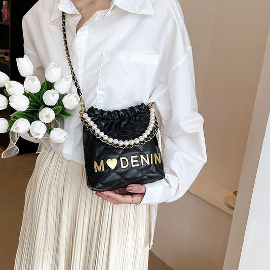 2024 New French Entry Lux Chain Bucket Bag Commuter Storage Bag Fashion All-Match Shoulder Messenger Bag Women's Bag