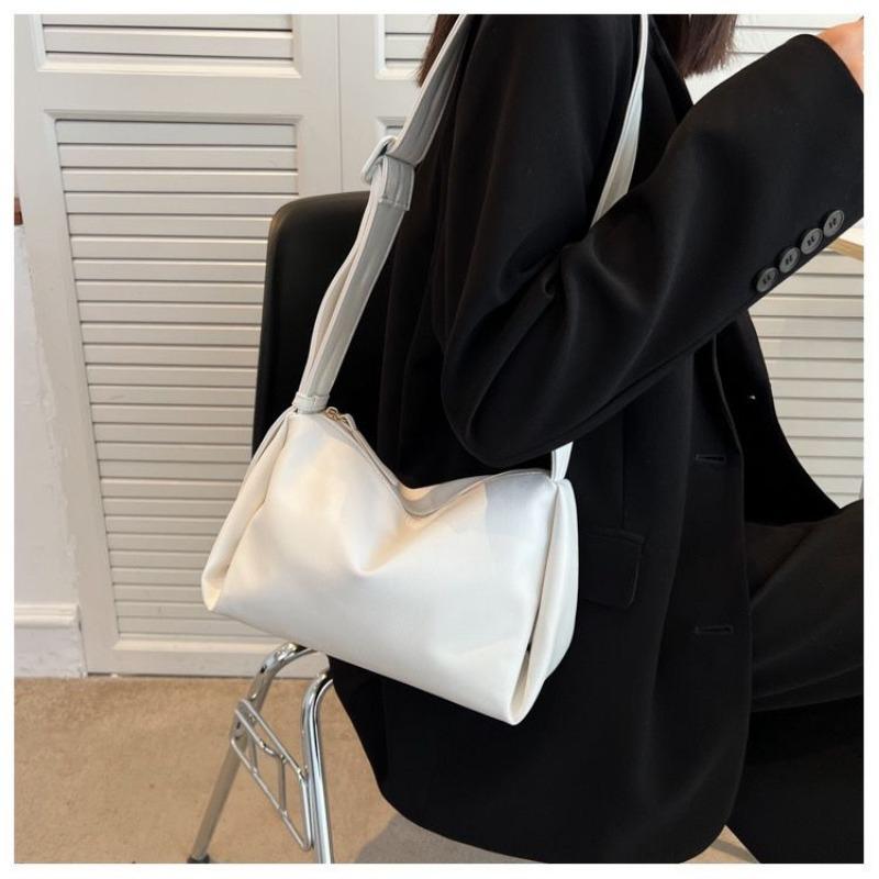 Simple Shoulder Bag Wide Shoulder Strap Messenger Bag Versatile 2024 New Fashion Summer High Sense Bag for Women