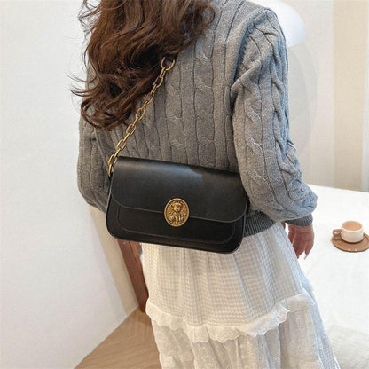 Retro Advanced Texture Small Bag Women's Fashion 2024 New Versatile Small Square Bag Popular Shoulder Underarm Messenger Bag