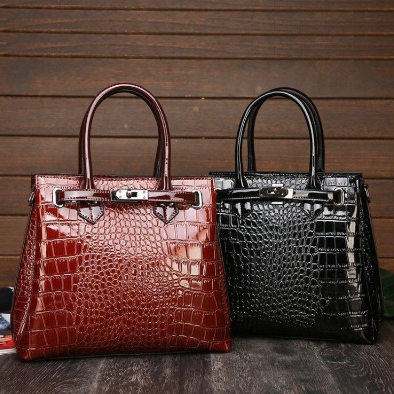 Alligator Print Handbag Women's 2024 New Temperament Wild Large Capacity Shoulder Bag European and American Fashion Trendy Women's Bag