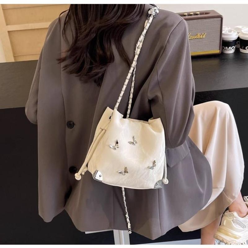 Summer Niche Super Popular Bag Female 2024 New Fashion Popular All-Match Shoulder Bag Chain Cross Body Bucket Bag