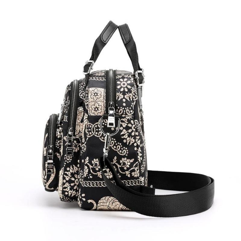 Women's Multi-Purpose Backpack 2024 New Ethnic Style Tote Waterproof Oxford Cloth Shoulder Bag All-Matching female fashion bag