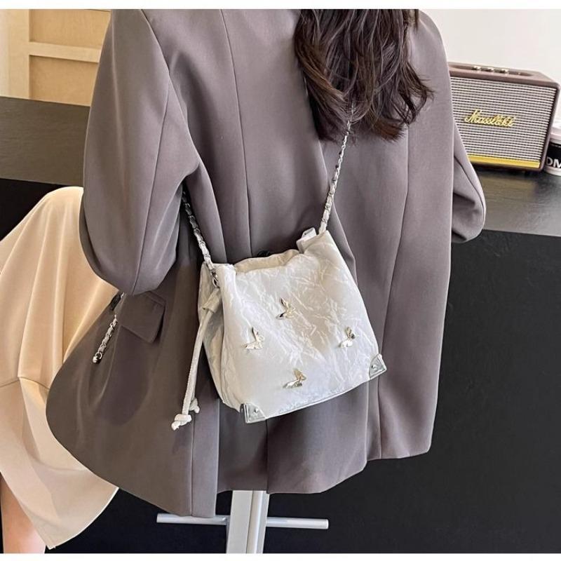 Summer Niche Super Popular Bag Female 2024 New Fashion Popular All-Match Shoulder Bag Chain Cross Body Bucket Bag