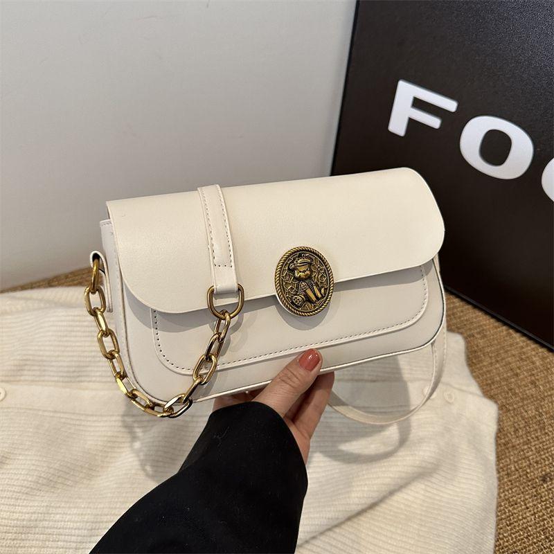 Retro Advanced Texture Small Bag Women's Fashion 2024 New Versatile Small Square Bag Popular Shoulder Underarm Messenger Bag