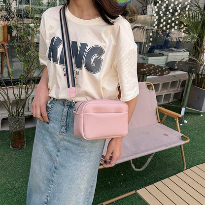 Camera Bag Good-looking Lychee Pattern Popular Crossbody Small Square Bag 2024 New Wide Shoulder Strap All-Match Casual Shoulder Bag