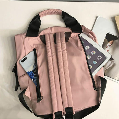 Fashion Backpack Female Student Korean Style Versatile Backpack Large Capacity Travel Backpack Women's Backpack Hand-Carrying Multifunctional