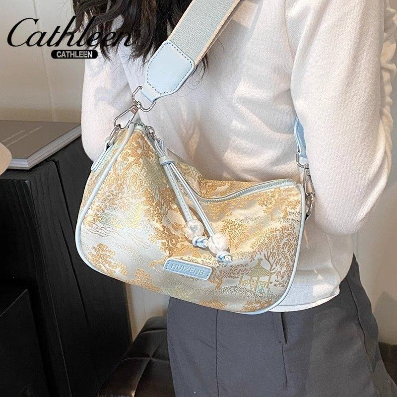 New Chinese Style Bag for Women New All-Matching Crossbody Cloth Bag Design Sense Niche Ladies Pillow Bag female