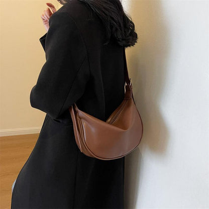 South Korea Contrast Color Underarm Bag for Women 2024 New Trendy Retro Dumpling Bag All-Match Shoulder Messenger Bag Saddle Bag