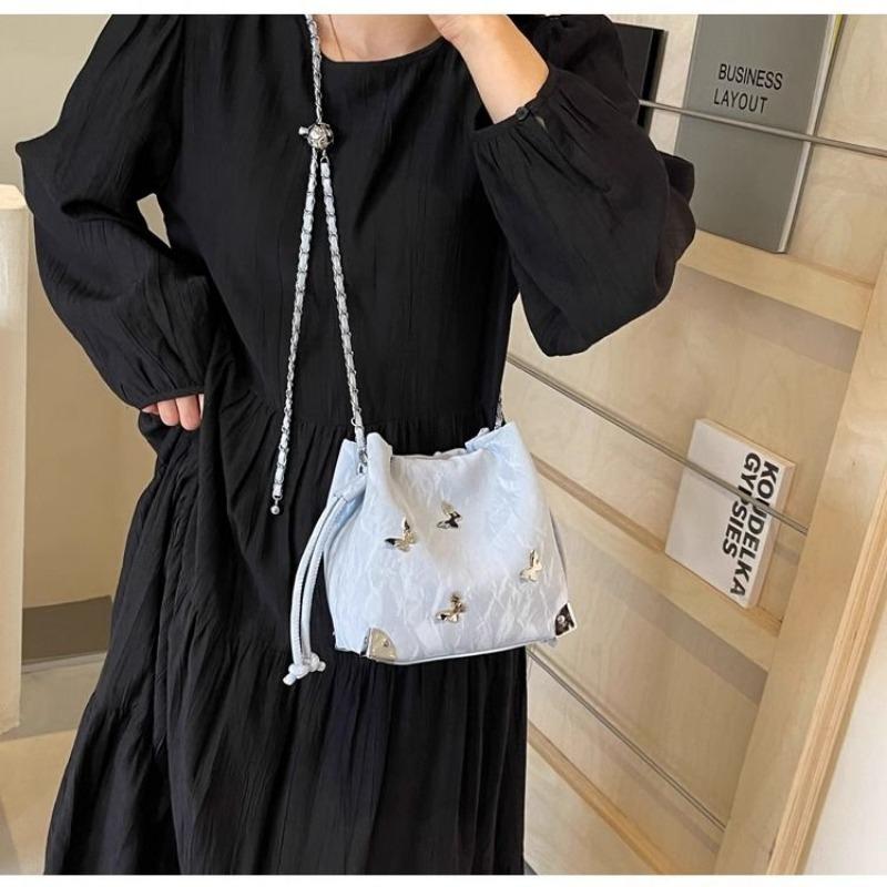 Summer Niche Super Popular Bag Female 2024 New Fashion Popular All-Match Shoulder Bag Chain Cross Body Bucket Bag