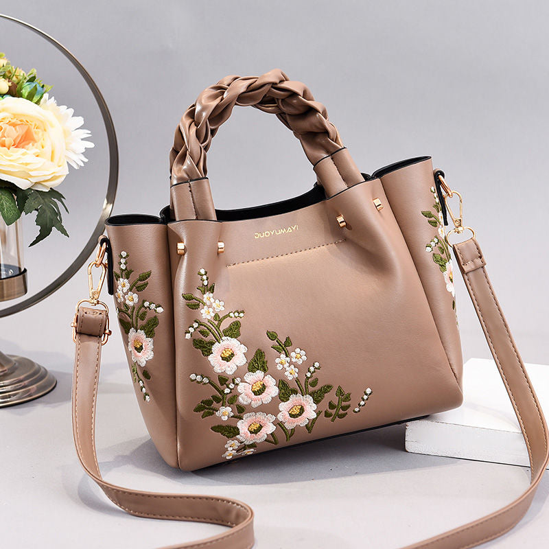 One-Shoulder Crossbady Handbag 2024 New Middle-Aged Mother Women's Bag Elegant All-Match Big Bag for Middle-Aged and Elderly Grandma