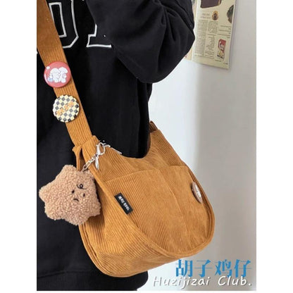 Corduroy Idle Style All-Match Japanese Style Artistic Shoulder Crossbody Casual Korean Style Women's Simple Dumpling Bag