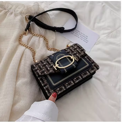 Small CK Women's Bag Women's 2024 New Trendy Korean Style Woolen Western Style Small Square Bag Fashionable All-Match Broadband Crossbody Shoulder Bag