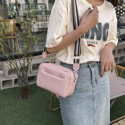 Camera Bag Good-looking Lychee Pattern Popular Crossbody Small Square Bag 2024 New Wide Shoulder Strap All-Match Casual Shoulder Bag