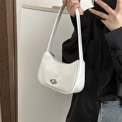 2024 New Good-looking French Style Bag for Women Silver Underarm Bag Internet Celebrity High-Grade All-Match Shoulder Bag