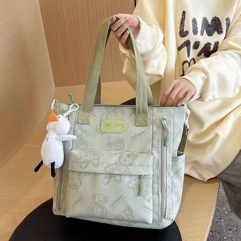 Special-Interest Design Good-looking Japanese Cute Bear Tote Bag Large Capacity College Student Class Portable Shoulder Bag Female