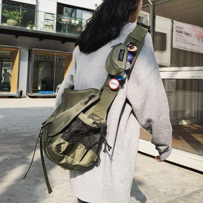 Single Shoulder Messenger Bag Men Fashion Brands Working Style Bag Student Casual Ins Harajuku Dead Flying Satchel Female Functional Messenger Bag