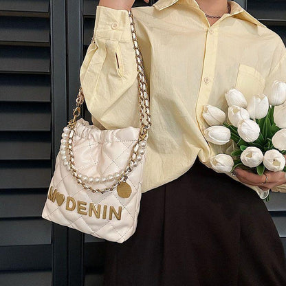 2024 New French Entry Lux Chain Bucket Bag Commuter Storage Bag Fashion All-Match Shoulder Messenger Bag Women's Bag