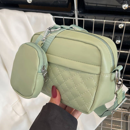 New Bags Women's Messenger Bag Large Capacity Embroidery Thread Rhombus Single Shoulder Bag High-Grade Sense Niche Non-Collision Small Square Bag